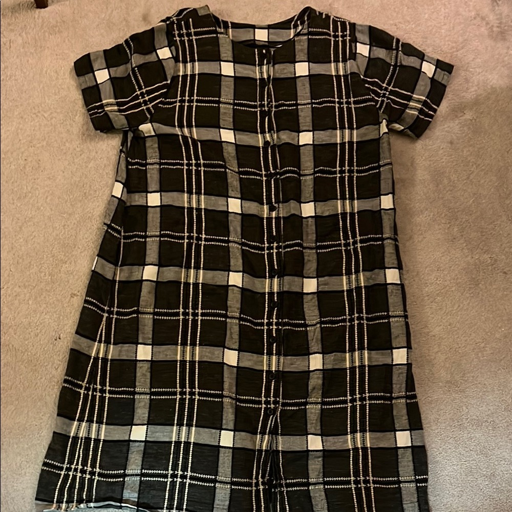 Ace & Jig Black and White Plaid Shortsleeve Dress